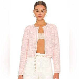 Alice + Olivia Noella Crew Neck Cropped Cardigan (Size: Small)